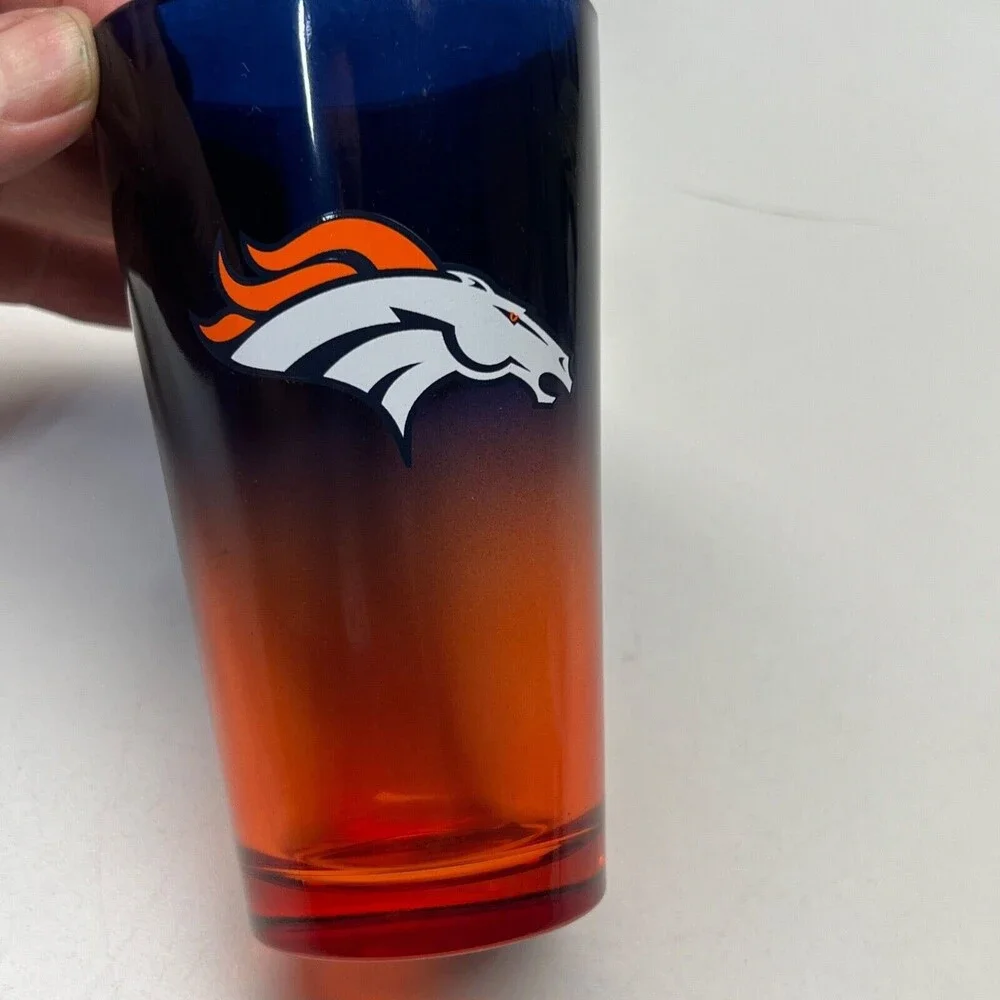 2pk Denver Broncos Pint Glass 16oz Frosted Ombre Beer NFL Official Merch